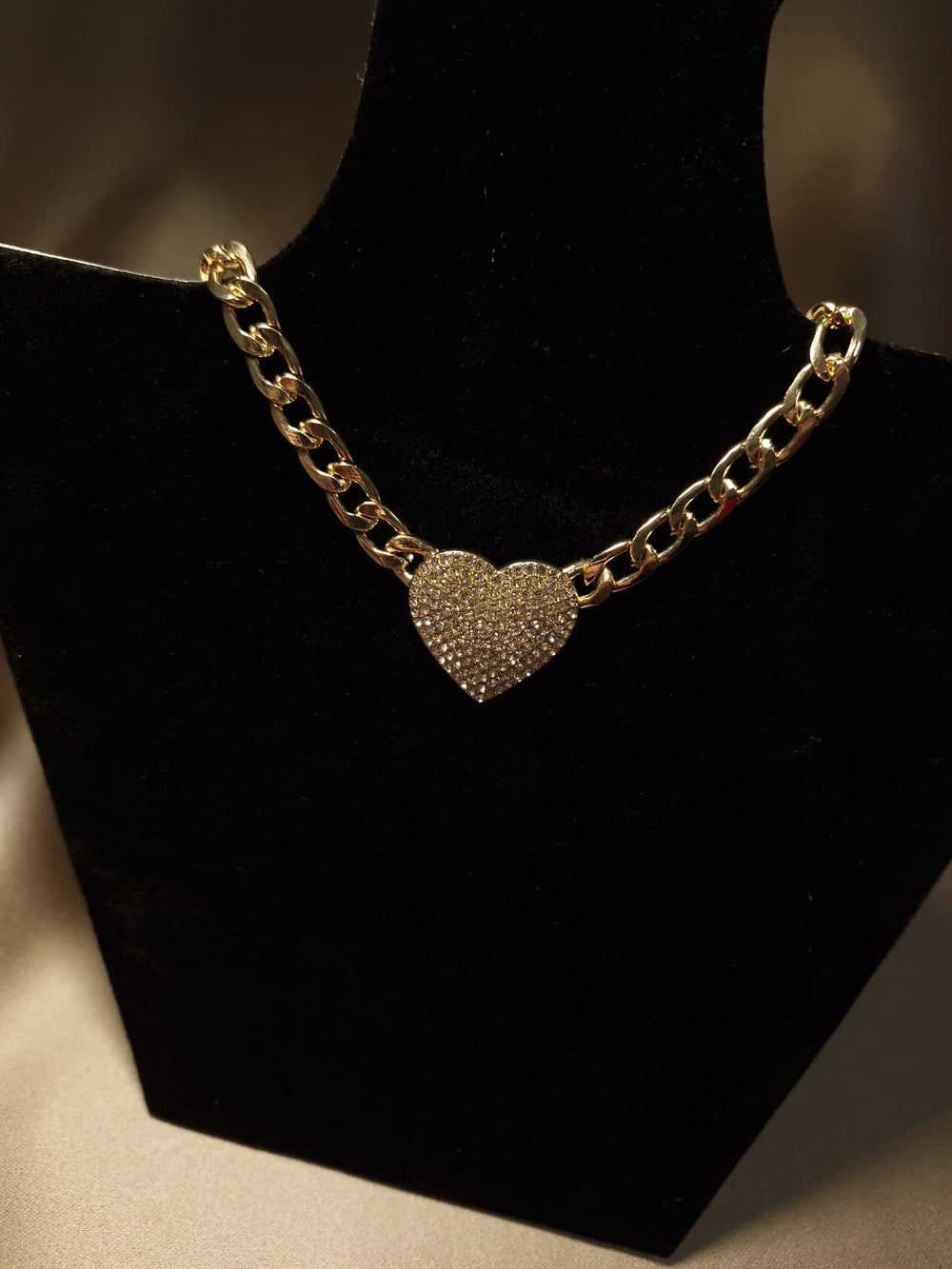 Colier Gold inima cristale
