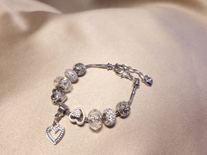 Brățară inimioara argintie cu charms - Lucky Charm