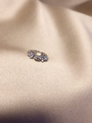 Inel Silver Flower - Lucky Charm
