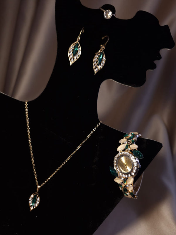 Set ceas verde smarald - Lucky Charm