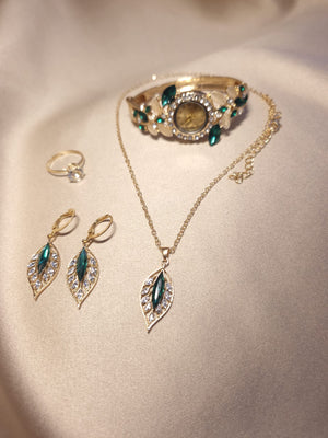 Set ceas verde smarald - Lucky Charm
