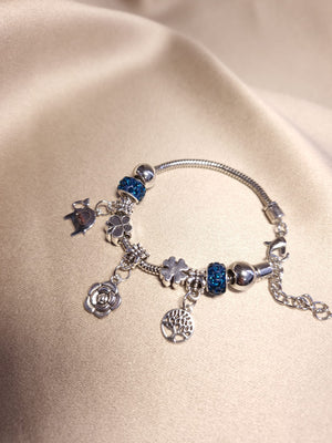 Bratara Charm, albastru strălucitor - Lucky Charm