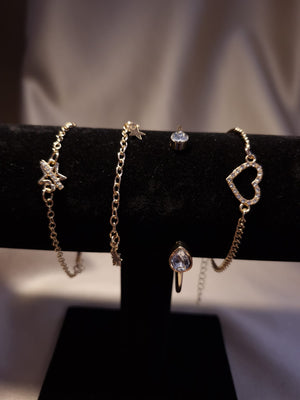 Set 4 bratari Gold inima - Lucky Charm
