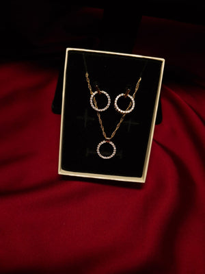 Set stil verigheta colier și cercei - Lucky Charm