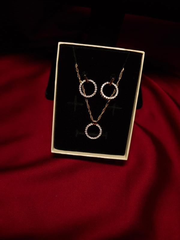 Set stil verigheta colier și cercei - Lucky Charm