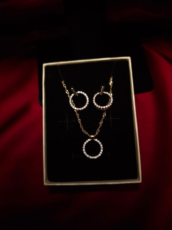 Set stil verigheta colier și cercei - Lucky Charm