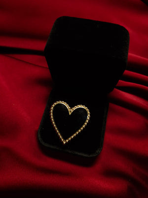 Inel inima Gold Black - Lucky Charm