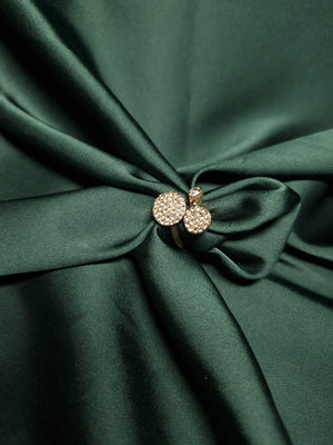 Inel Cercuri Gold cu pietre stralucitoare si cristal - Lucky Charm