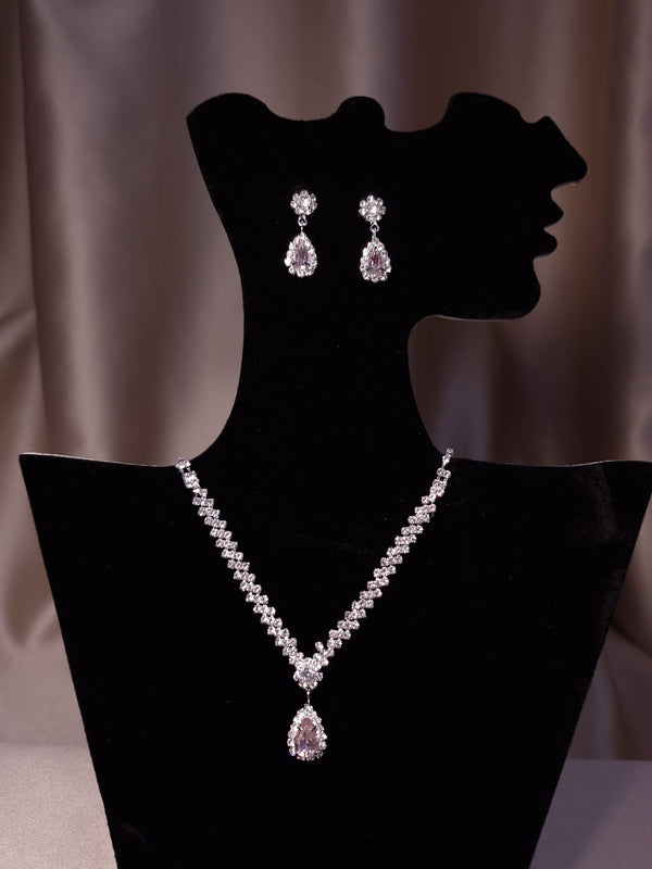 Set zigzag cu cristal roz - Lucky Charm