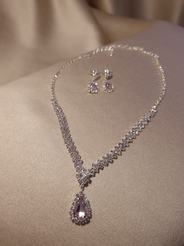 Set zigzag cu cristal roz - Lucky Charm
