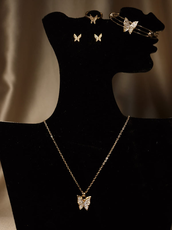 Set bijuterii Gold fluturasi - Lucky Charm