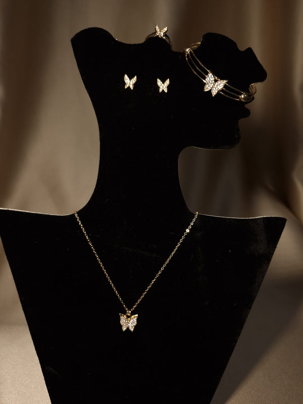Set bijuterii Gold fluturasi - Lucky Charm