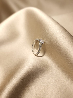 Inel logodna Silver cu cristal - Lucky Charm