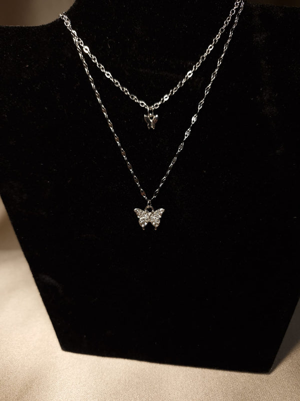 Colier cu fluturași Silver - Lucky Charm