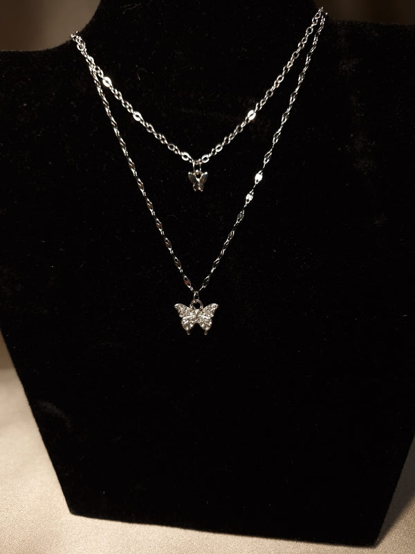 Colier cu fluturași Silver - Lucky Charm