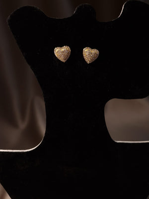 Cercei inimioare Gold cu pietre - Lucky Charm