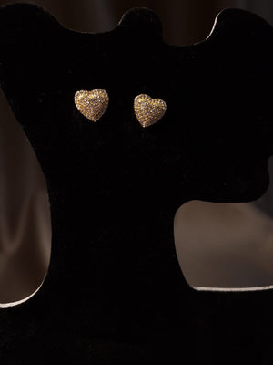 Cercei inimioare Gold cu pietre - Lucky Charm