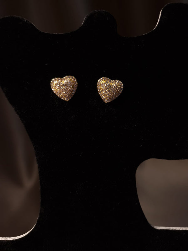 Cercei inimioare Gold cu pietre - Lucky Charm